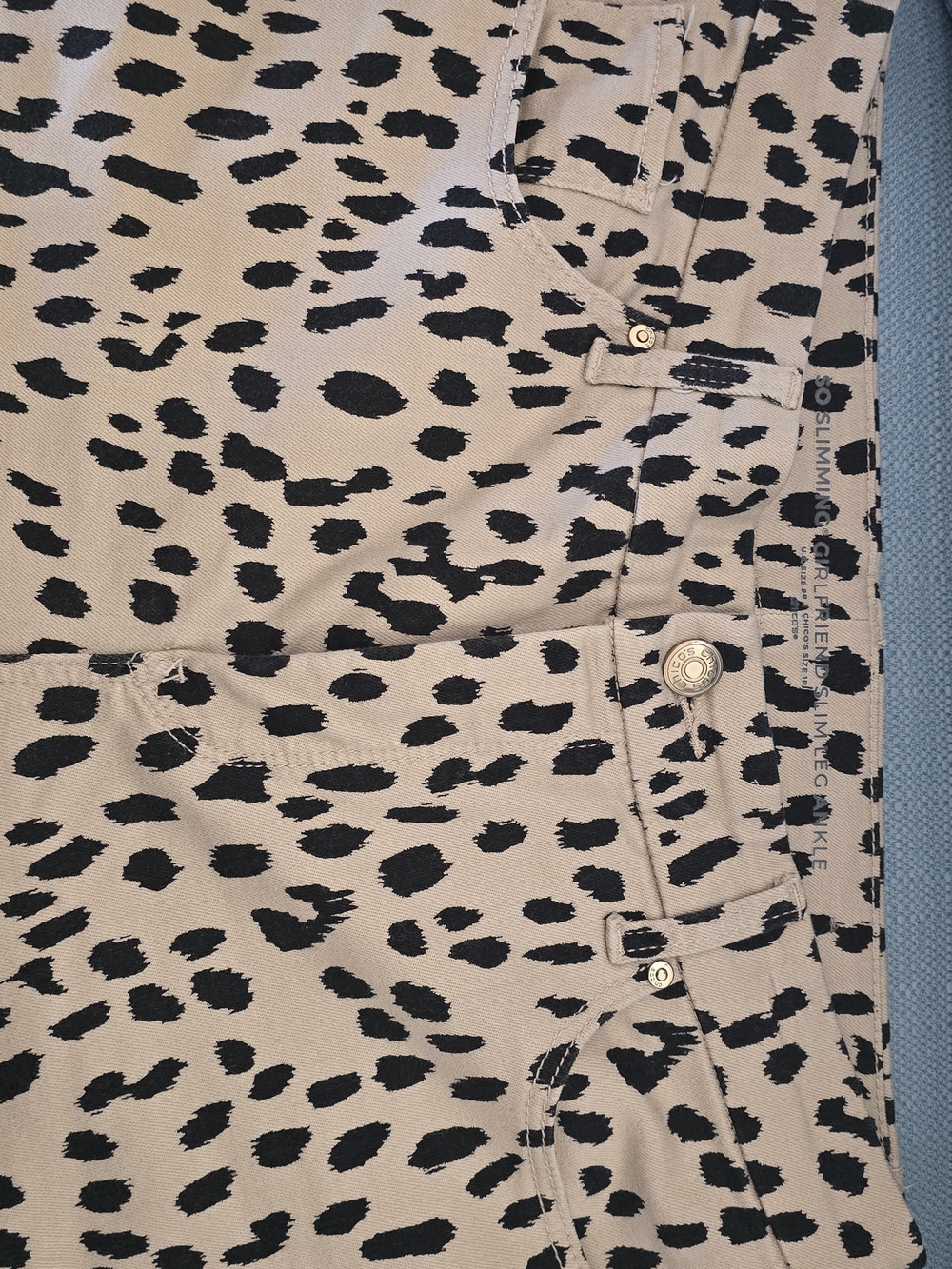 Chico's Black & Tan Leopard Print Jeans
